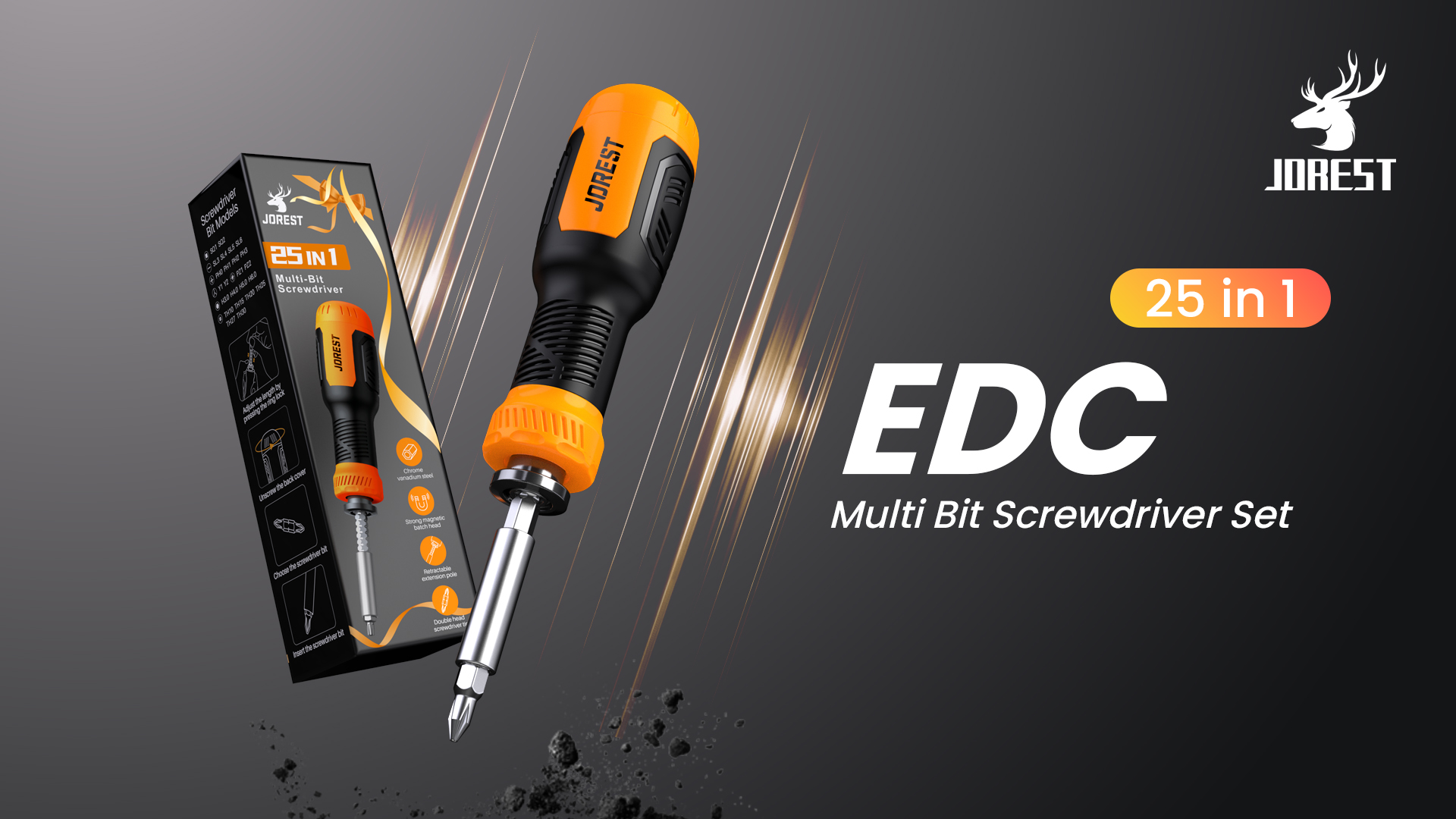 JOREST 25 in 1 Multibit Screwdriver Set, Magnetic Multitool